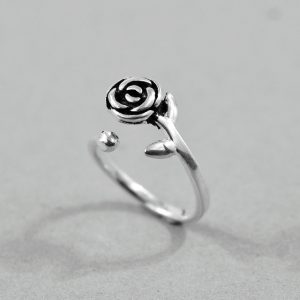 S925 Sterling Silver Rose Vintage Ring